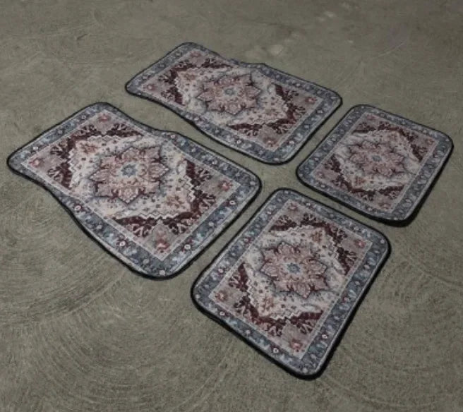 Car Universal Size Front Floor Mats Car Foot Mat Home Washable Carpet American Retro Soft Rug Non-slip Pad Cushion Easy Cleaning