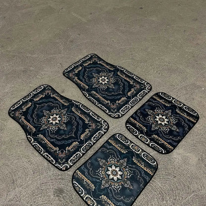 Car Universal Size Front Floor Mats Car Foot Mat Home Washable Carpet American Retro Soft Rug Non-slip Pad Cushion Easy Cleaning