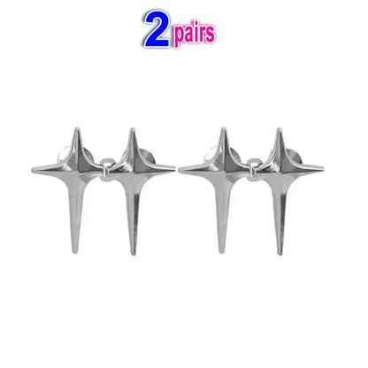 Adjustable Waist Cross Star Shape Jean Buttons- Metal Buttons Waist Tightener Clothing Pins Detachable