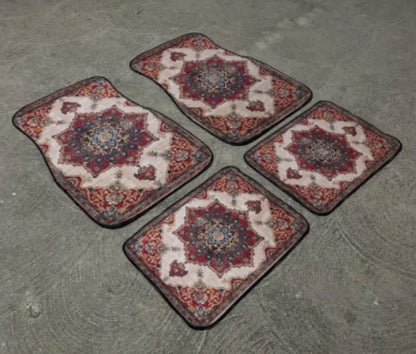 Car Universal Size Front Floor Mats Car Foot Mat Home Washable Carpet American Retro Soft Rug Non-slip Pad Cushion Easy Cleaning