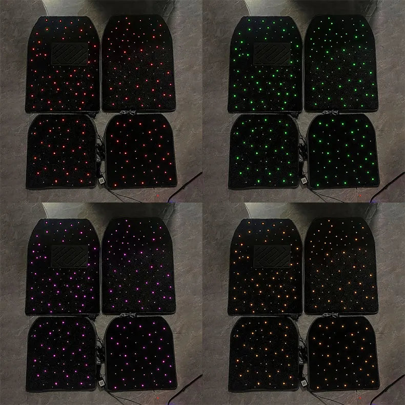 Waterproof Star Light Car LED Rugs With APP Remote & Fiber Optic Twinkle Stars Car Mats Control Light Effect