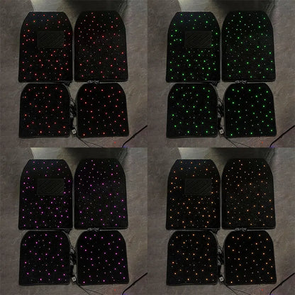 Waterproof Star Light Car LED Rugs With APP Remote & Fiber Optic Twinkle Stars Car Mats Control Light Effect