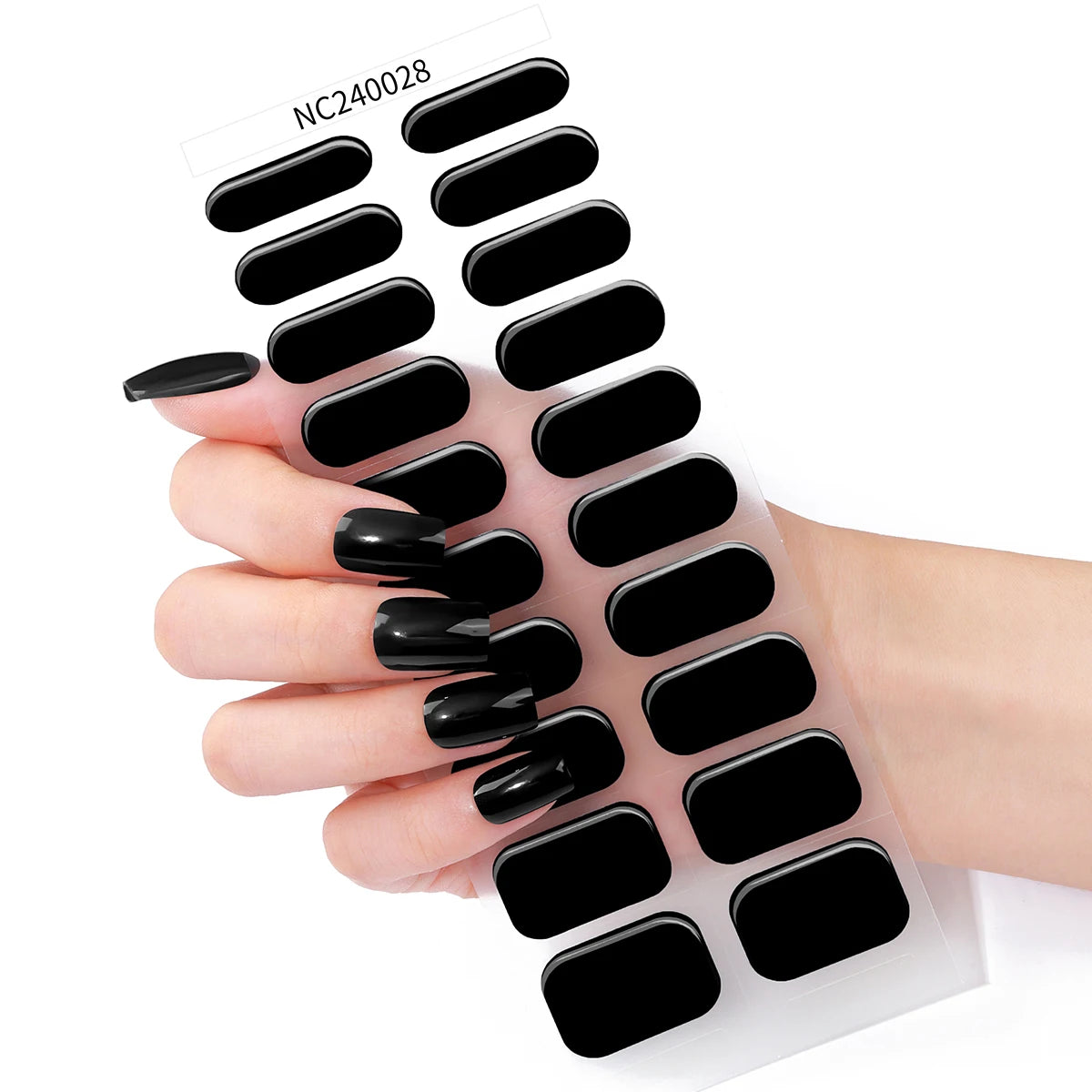 20 Tipps, halbgehärtete Gel-Nagelfolien, langlebige, vollständige Abdeckung, reine Farbe, Gel-Nagelaufkleber, wasserdichte Gel-Maniküre-Aufkleber, Dekoration