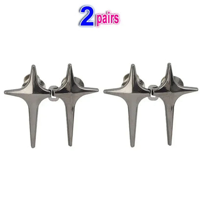 Adjustable Waist Cross Star Shape Jean Buttons- Metal Buttons Waist Tightener Clothing Pins Detachable