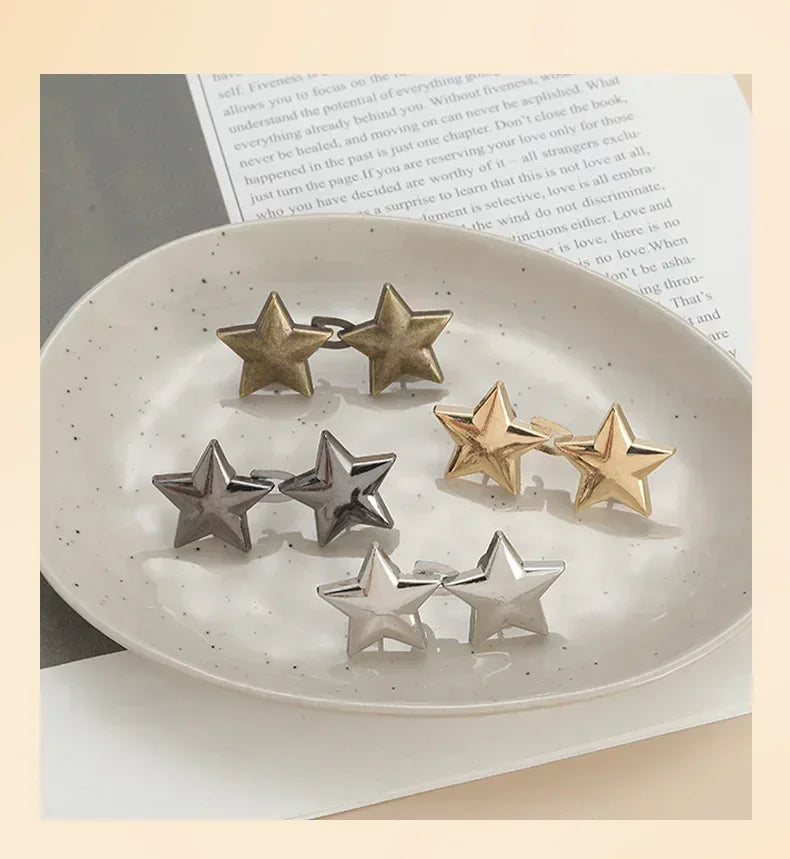 1/8set Tighten Waist Buckle Alloy Star Brooches Pins Clip Adjustable Snap Button Jeans Buttons Detachable Clothing Accessories