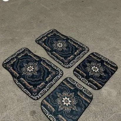 Car Universal Size Front Floor Mats Car Foot Mat Home Washable Carpet American Retro Soft Rug Non-slip Pad Cushion Easy Cleaning