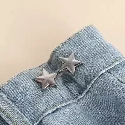 1/8set Tighten Waist Buckle Alloy Star Brooches Pins Clip Adjustable Snap Button Jeans Buttons Detachable Clothing Accessories