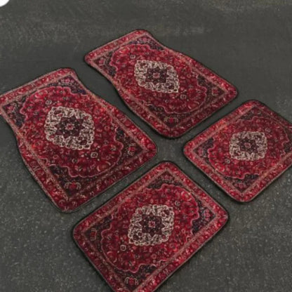 Car Universal Size Front Floor Mats Car Foot Mat Home Washable Carpet American Retro Soft Rug Non-slip Pad Cushion Easy Cleaning