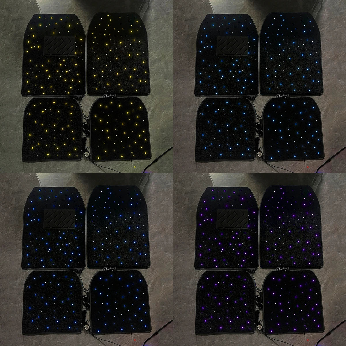 Waterproof Star Light Car LED Rugs With APP Remote & Fiber Optic Twinkle Stars Car Mats Control Light Effect