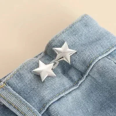 1/8set Tighten Waist Buckle Alloy Star Brooches Pins Clip Adjustable Snap Button Jeans Buttons Detachable Clothing Accessories