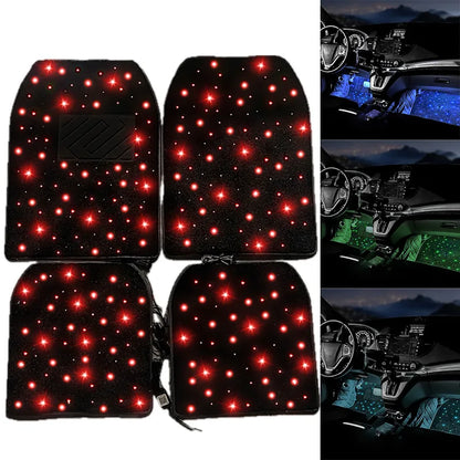 Waterproof Star Light Car LED Rugs With APP Remote & Fiber Optic Twinkle Stars Car Mats Control Light Effect