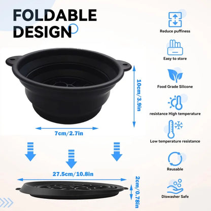 Portable Foldable Silicone Ice Basin With Built- In Ice Tray For Household Care Washing Ice Bath Facial Massage Bowl