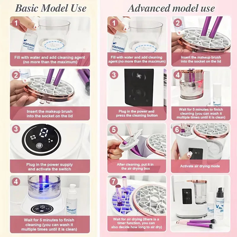 Electric Makeup Brush Cleaning Machine Beauty Tool Accessories USB Charging Makeup Brush Cleaning And Dryer Ladies' Holiday Gift