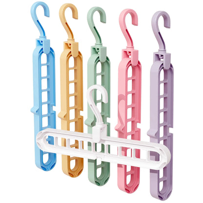 Plastic Hanger Organizer with 9 Holes for Closet - Multipurpose Essential Space Saver Organizers for Home, College Dorm Room