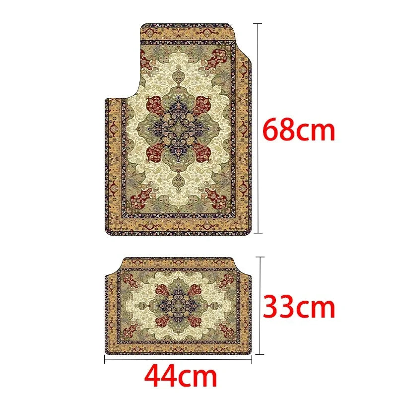 Car Universal Size Front Floor Mats Car Foot Mat Home Washable Carpet American Retro Soft Rug Non-slip Pad Cushion Easy Cleaning