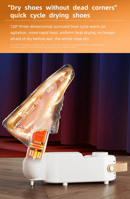 Household Shoe Warmer Heater Quick Drying Sterilizing Shoe Dryer-Intelligent Timer Shoe Dryer Adjustable Dryer