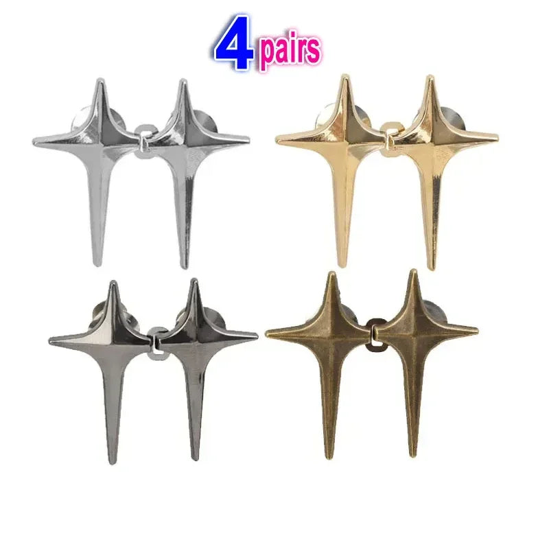 Adjustable Waist Cross Star Shape Jean Buttons- Metal Buttons Waist Tightener Clothing Pins Detachable