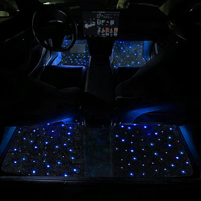 Waterproof Star Light Car LED Rugs With APP Remote & Fiber Optic Twinkle Stars Car Mats Control Light Effect