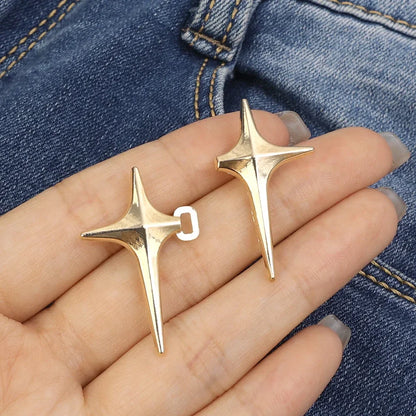 Adjustable Waist Cross Star Shape Jean Buttons- Metal Buttons Waist Tightener Clothing Pins Detachable