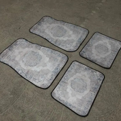 Car Universal Size Front Floor Mats Car Foot Mat Home Washable Carpet American Retro Soft Rug Non-slip Pad Cushion Easy Cleaning