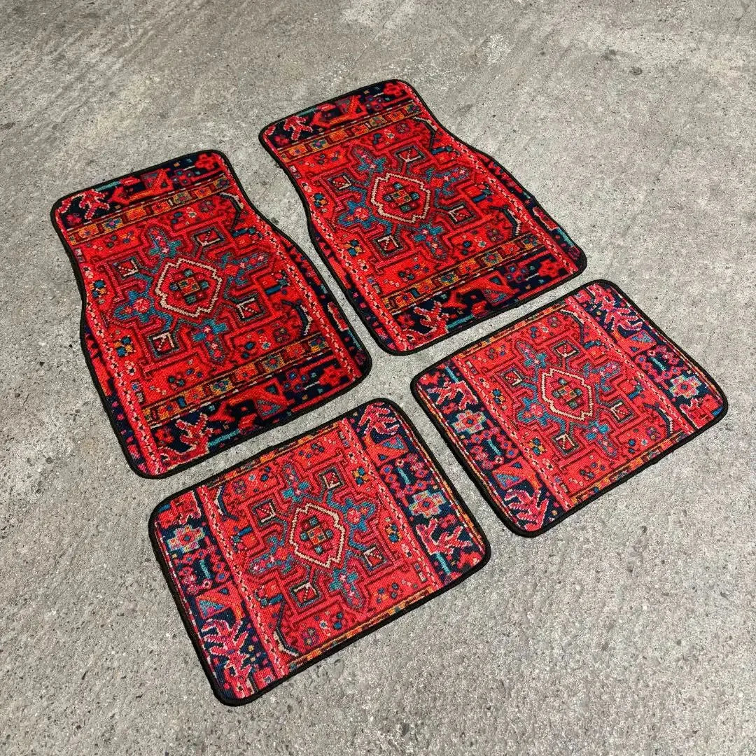 Car Universal Size Front Floor Mats Car Foot Mat Home Washable Carpet American Retro Soft Rug Non-slip Pad Cushion Easy Cleaning