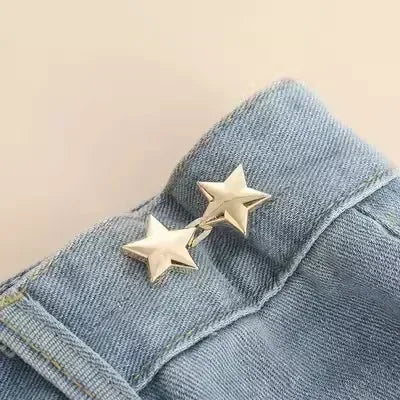 1/8set Tighten Waist Buckle Alloy Star Brooches Pins Clip Adjustable Snap Button Jeans Buttons Detachable Clothing Accessories