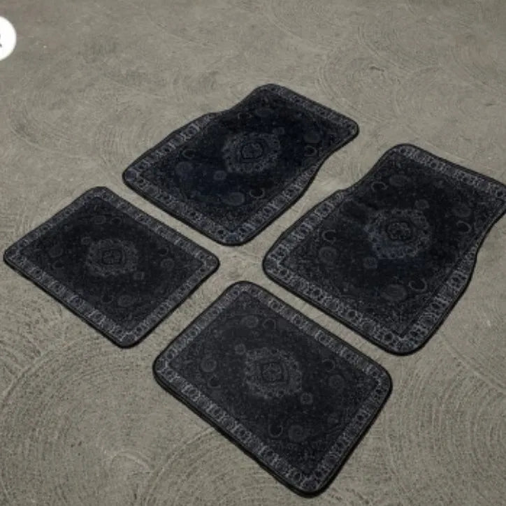 Car Universal Size Front Floor Mats Car Foot Mat Home Washable Carpet American Retro Soft Rug Non-slip Pad Cushion Easy Cleaning