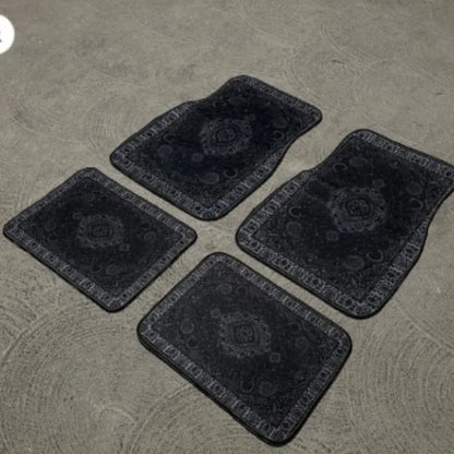 Car Universal Size Front Floor Mats Car Foot Mat Home Washable Carpet American Retro Soft Rug Non-slip Pad Cushion Easy Cleaning