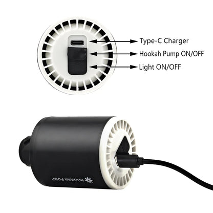 Hookah Pump Electronic Shisha Starter Rechargeable Battery USB Charging  LED Light Portable Smoking Chicha Cachimba Accessories