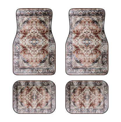 Car Universal Size Front Floor Mats Car Foot Mat Home Washable Carpet American Retro Soft Rug Non-slip Pad Cushion Easy Cleaning