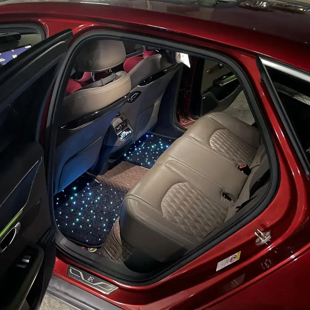 Waterproof Star Light Car LED Rugs With APP Remote & Fiber Optic Twinkle Stars Car Mats Control Light Effect