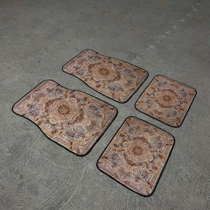 Car Universal Size Front Floor Mats Car Foot Mat Home Washable Carpet American Retro Soft Rug Non-slip Pad Cushion Easy Cleaning